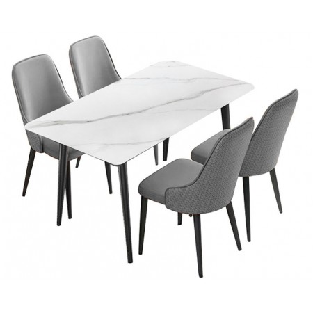 Sintered Stone Dining Table(1+4)501 White Marbling&P99