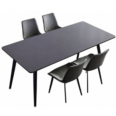 Sintered Stone Dining Table(1+4)501-Black( Matte )&A83
