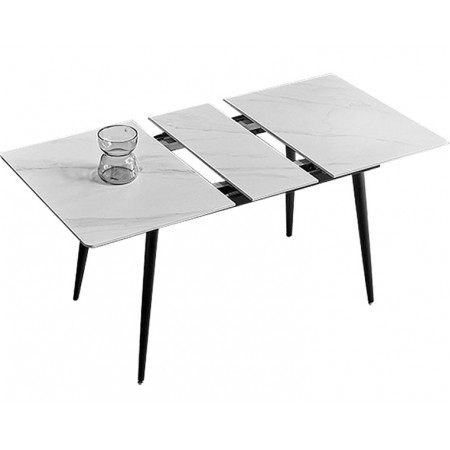 Extendable Dining Table 653 [White Marbling]