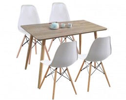 Dining Table 1+4 Type G2-Light Wooden