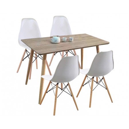 Dining Table 1+4 Type G2-Light Wooden