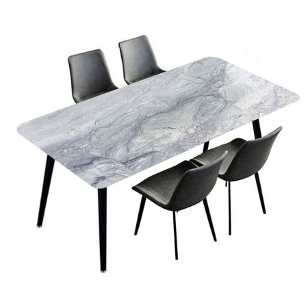 Super Crystal Stone Dining Table(1+4) -060(Glossy)
