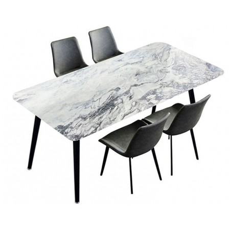 Super Crystal Stone Dining Table(1+4) -SN020(Glossy)