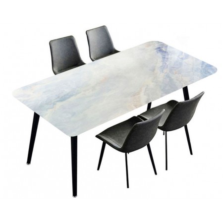 Super Crystal Stone Dining Table(1+4) -SN024(Glossy)
