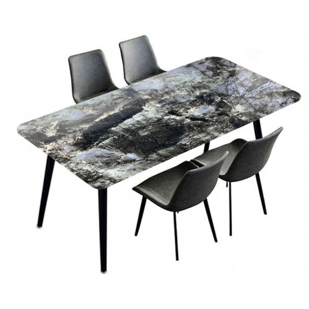 Super Crystal Stone Dining Table(1+4) -SN079(Glossy)