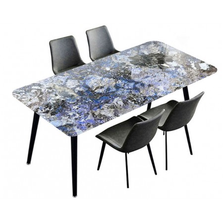 Super Crystal Stone Dining Table(1+4) -SN094(Glossy)