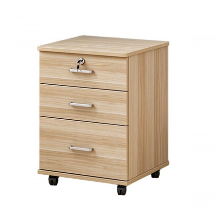 3-Drawer Mobile Pedestal 546 - Light Wooden