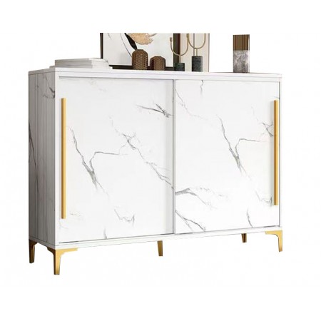 Sliding Door Shoe Cabinet DG014 White Marbling