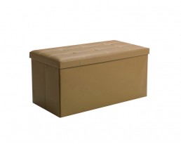 Storage Stool Type B (Rectangular) PU Leather - Khaki