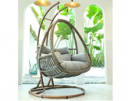 Double Swing Chair S830 - Brown with Brown Stand