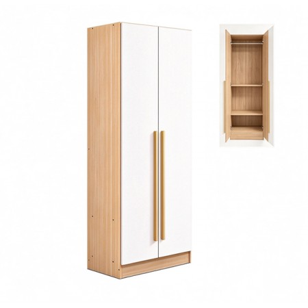 Wardrobe BR12024-321 White&Light Wooden