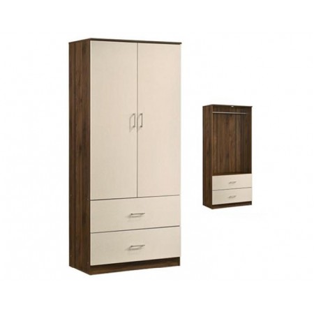Wardrobe 8220-Beige&wood brown 