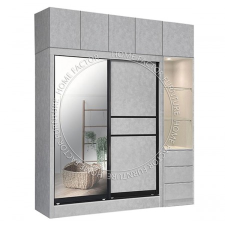 Sliding Door Wardrobe Grey D11