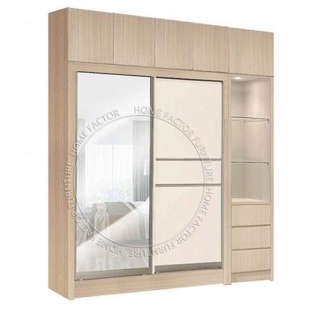 Sliding Door Wardrobe Light wooden L11