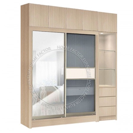 Sliding Door Wardrobe Light wooden L8