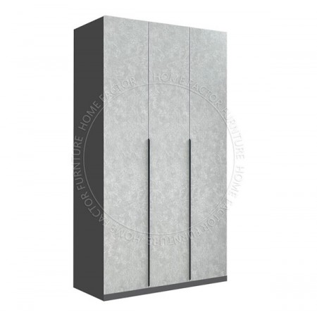 Long Door Wardrobe-3Doors Grey