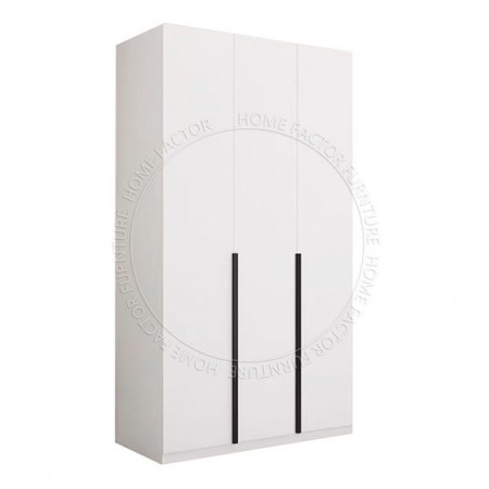 Long Door Wardrobe-3Doors White