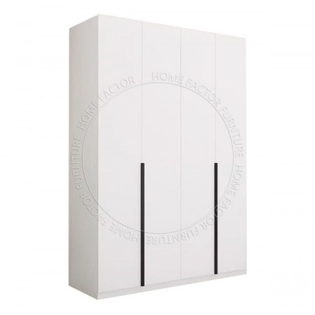 Long Door Wardrobe-4Doors White