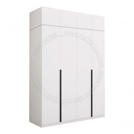 Long Door Wardrobe +TOP-4Doors White