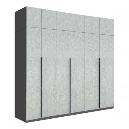Long Door Wardrobe +TOP-6Doors Grey