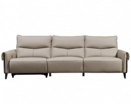Recliner USB Cowhide Leather Sofa 3 Seater -F8086