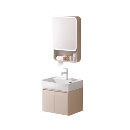  Bathroom cabinet(Pre-order) G-LSZJ21 - Light Brown& Semi-sealing cabinet&Open shelf storage
