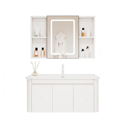  Bathroom cabinet(Pre-order) G-LSCY20- cream& Semi-sealing cabinet&Open shelf storage